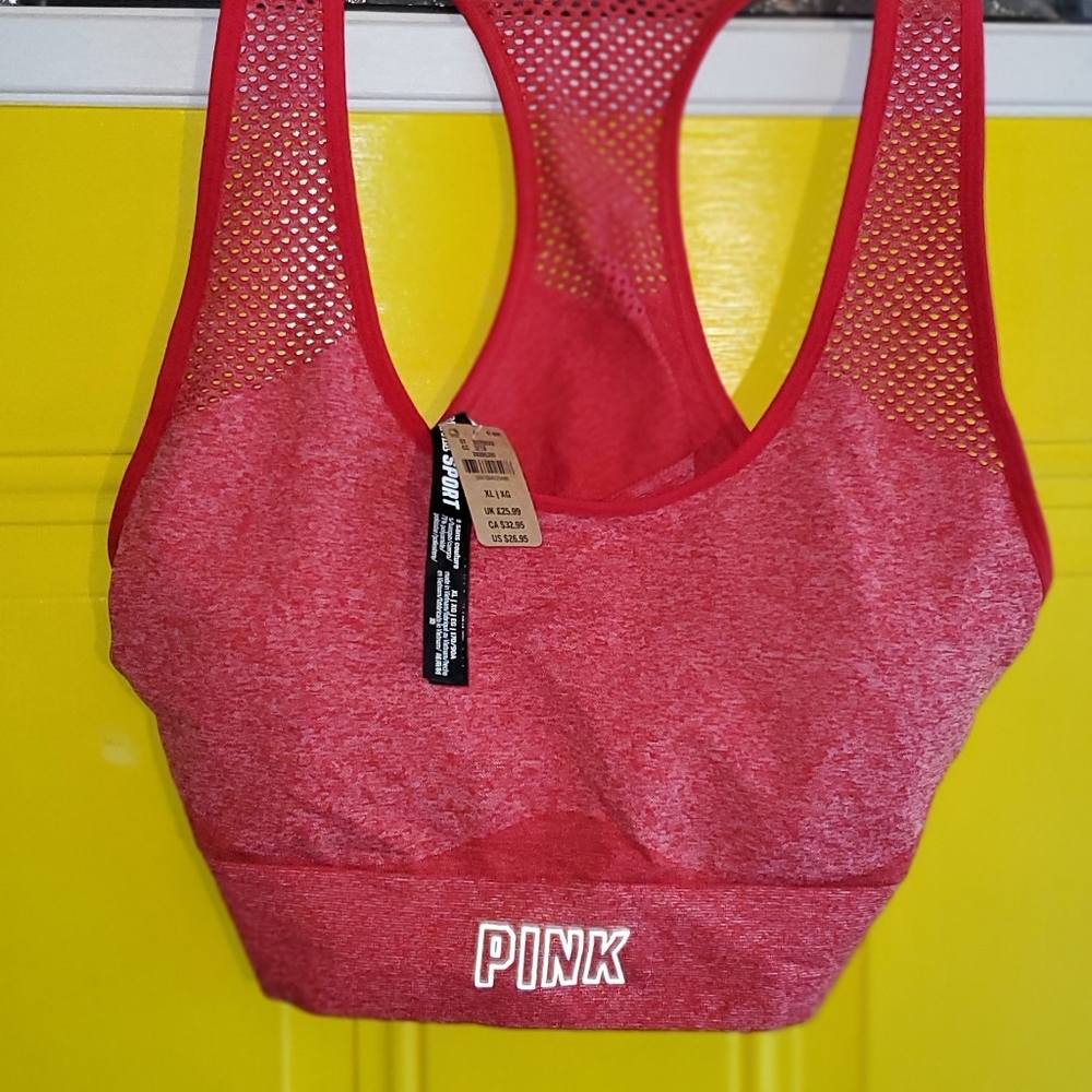 BNWT VICTORIA'S SECRET RED SPORTS BRA SZ XL!